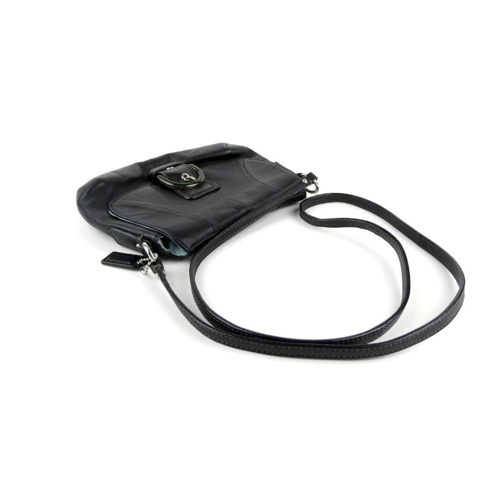 Coach Black Leather Small Flap Crossbody Shoulder Bag - Picture 5 of 12